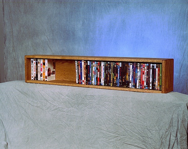 110-4 W Solid Oak Wall Or Shelf Mount Dvd-vhs Tape-book Cabinet