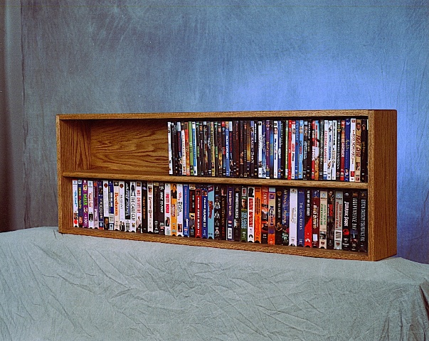 210-4 W Solid Oak Wall Or Shelf Mount Dvd-vhs Tape-book Cabinet