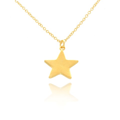 Nb1929g Small Star Shape Pendant Necklace, Gold