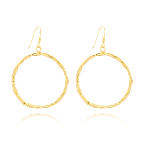 Eb2001g Small Round Passion Dangle Hoop Earrings, Gold