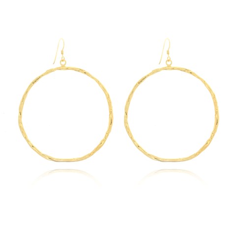 Eb2002g Midsize Round Passion Dangle Hoop Earrings, Gold