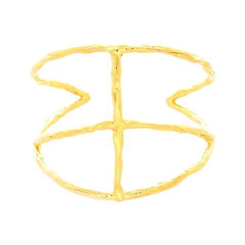 Bb1221g Wrinkled Passion Curve Bangle Bracelet, Gold