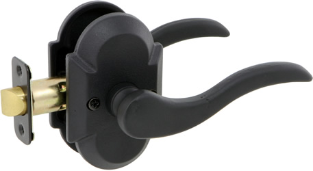 694709cl Ronda Series Passage Door Lever Set With Curved Backplate