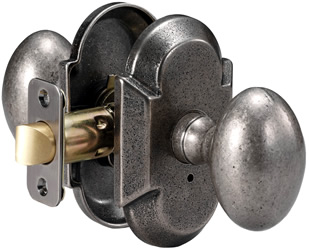 681308c Sorrento Series Keyed Entry Door Knob Set With Curved Backplate