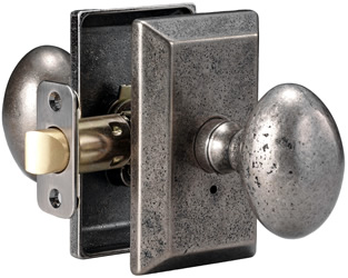 681308s Sorrento Series Keyed Entry Door Knob Set With Curved Backplate