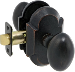 681300c Sorrento Series Keyed Entry Door Knob Set With Curved Backplate