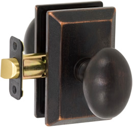 681300s Sorrento Series Keyed Entry Door Knob Set With Curved Backplate