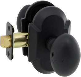 681309c Sorrento Series Keyed Entry Door Knob Set With Curved Backplate