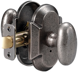 681408c Rosa Series Keyed Entry Door Knob Set With Curved Backplate