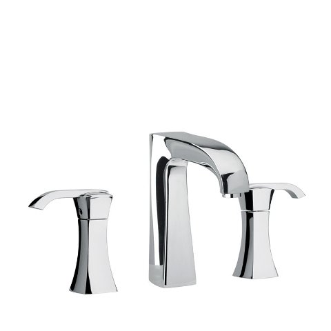 11214 Chrome Two Lever Handle Widespread Lavatory Faucet