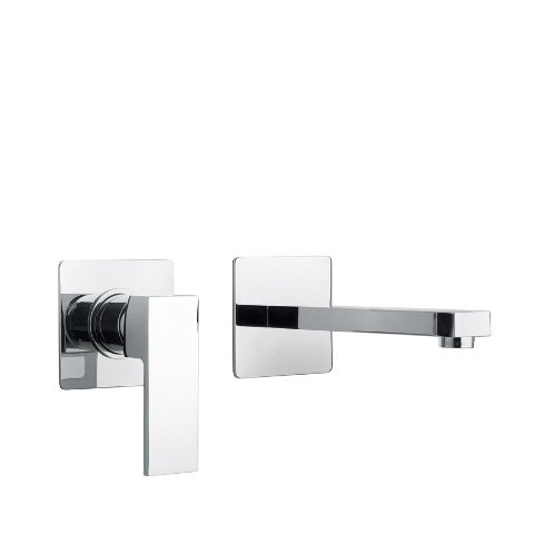 12208 Chrome Single Lever Handle Two Hole Wall Mount Lavatory Faucet
