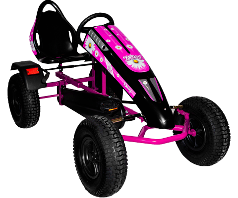 Vortex.pk.a Daisy Pedal Kart, Pink-yellow Wheels
