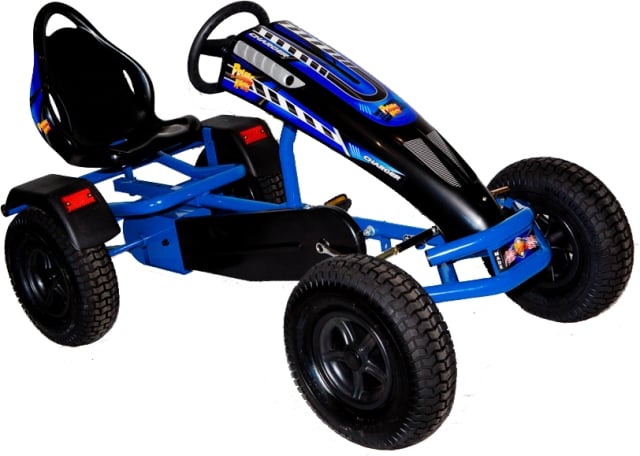 Charger.blbp3 Charger Pedal Kart, Blue-black Wheels, 3-speed