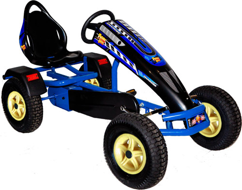 Charger.blyp3 Charger Pedal Kart, Blue-yellow Wheels, 3-speed