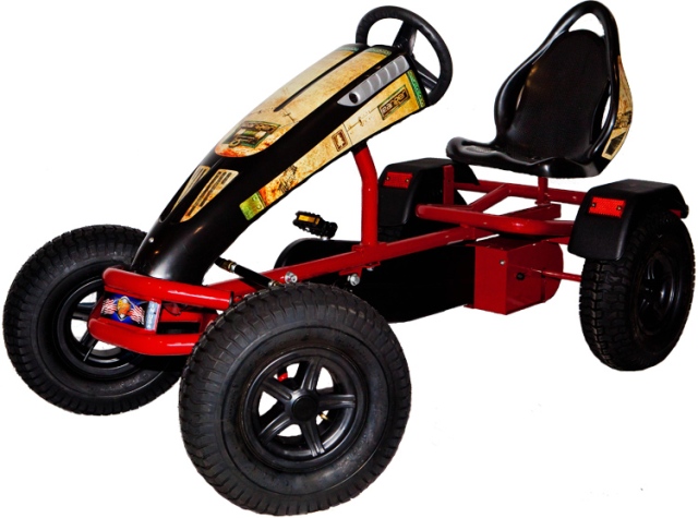Ranger.rdbp3 Ranger Pedal Kart, Red-black Wheels, 3-speed