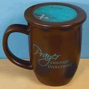 408921 Mug Grace Outpoured Prayer Brown Blue Interior With Coaster Lid