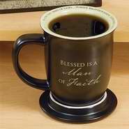 40468x Mug Grace Outpoured Man Of Faith Brown White Interior With Coaster Lid