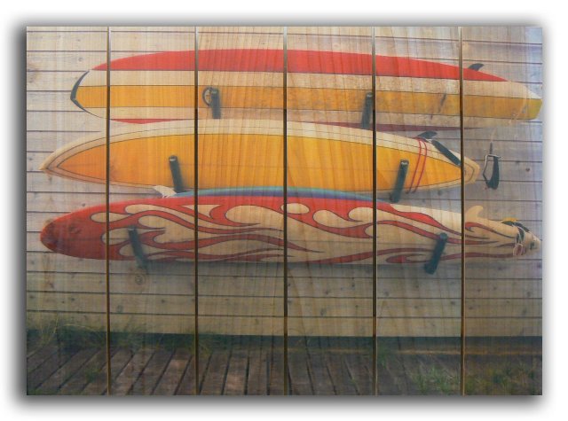 Bow3324 33 X 24 Board Walk Inside & Outside Full Color Cedar Wall Art