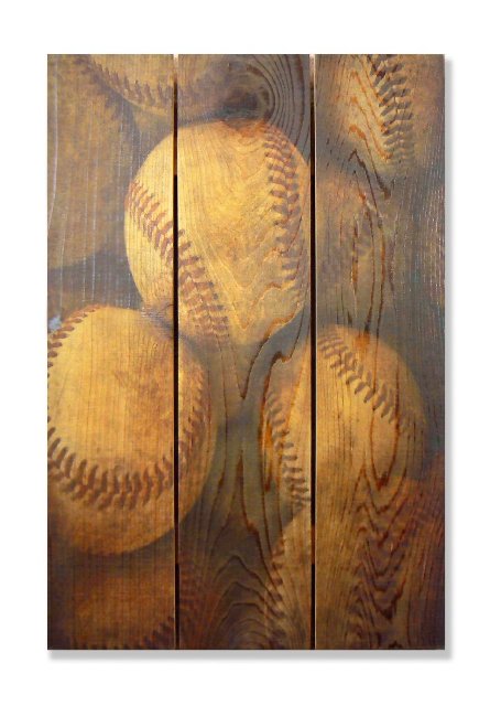 Vb1624 16 X 24 Vintage Baseball Inside & Outside Full Color Cedar Wall Art
