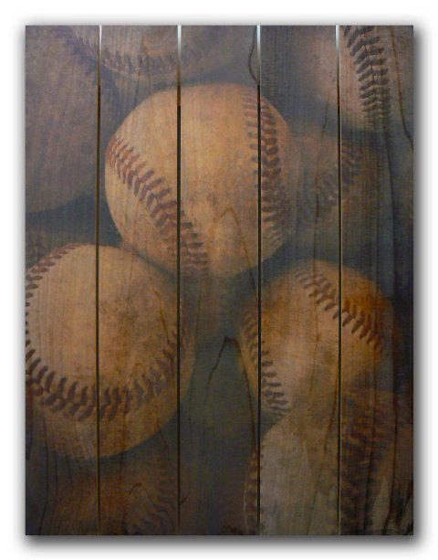 Vb2836 28 X 36 Vintage Baseball Inside & Outside Full Color Cedar Wall Art