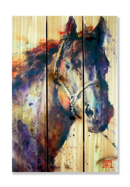 Dcbs1624 16 X 24 Black Stallion Inside & Outside Full Color Cedar Wall Art
