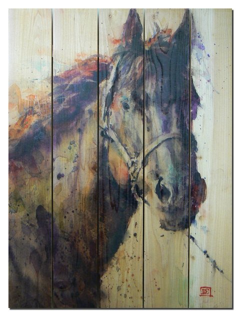 Dcbs2836 28 X 36 Black Stallion Inside & Outside Full Color Cedar Wall Art
