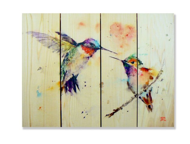 Dclb2216 22 X 16 Love Bird Inside & Outside Full Color Cedar Wall Art