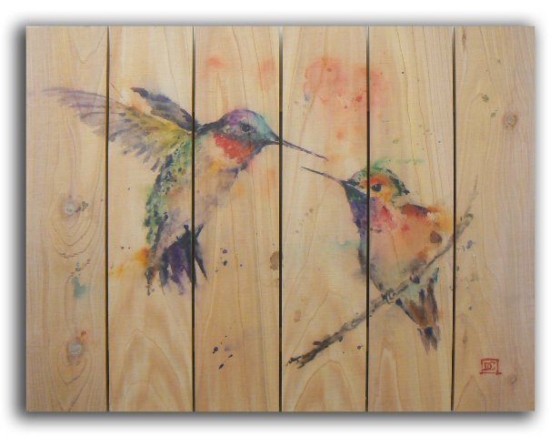 Dclb2836 33 X 24 Love Bird Inside & Outside Full Color Cedar Wall Art