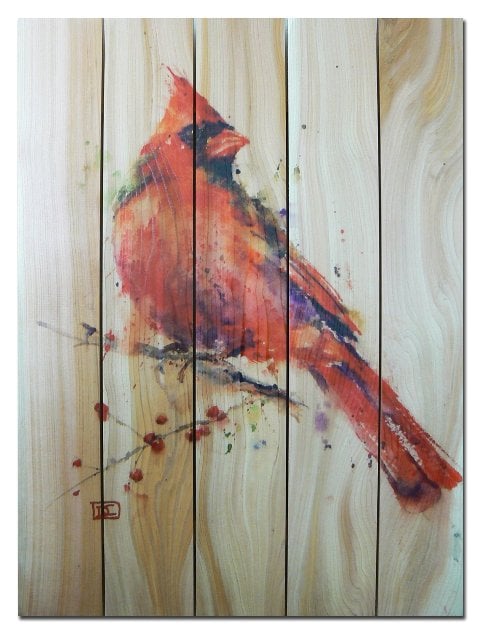 Dcrc2836 28 X 36 Red Cardinal Inside & Outside Full Color Cedar Wall Art