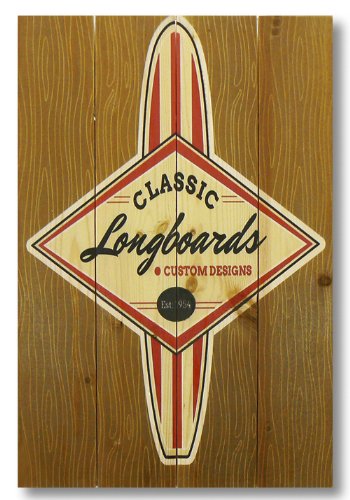 Wclc1420 14 X 20 Classic Longboard Wood Art