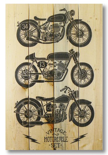 Wvms1420 14 X 20 Vintage Motorcycle Wood Art