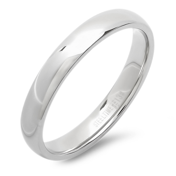 Mens Stainless Steel Plain Band Ring, Size - 9