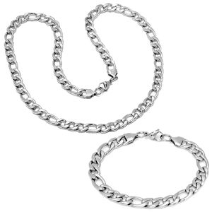 Mens 24 In. Necklace Chain And 8.5 In. Bracelet