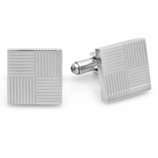 Mens Stainless Steel Sqaure Cuff Links