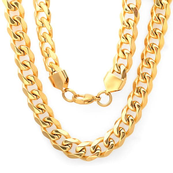 18K Gold Plated 24 In. Curb Necklace