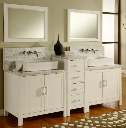 7080d1-wwc 84 In. Horizon Double Vanity Sink Console With Pearl White Finish