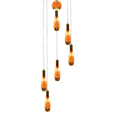Pg11a1101-07 Funky Modern Retro Style Handcrafted Aquarela Glass Ceiling Pendent Lamp