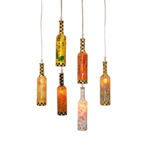 Pg11a1301-06 Funky Modern Retro Style Handcrafted Aquarela Glass Ceiling Pendent Lamp