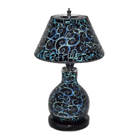Tg11a1703-02 Funky Modern Retro Style Handcrafted Aquarela Glass Table Lamp