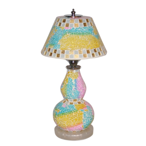Tg11a1802-02 Funky Modern Retro Style Handcrafted Aquarela Glass Table Lamp