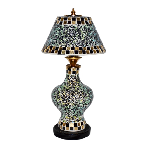 Tg11a2002-02 Funky Modern Retro Style Handcrafted Aquarela Glass Table Lamp
