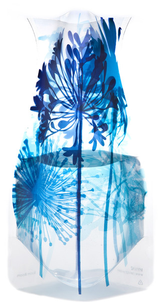 66123x2 Myvaz Expandable Flower Vase Boom Bloom Blue-pack Of 2