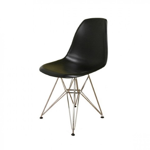 Mm-pc-016-black Paris Tower Side Chair Chrome Leg Black Pack Of 2