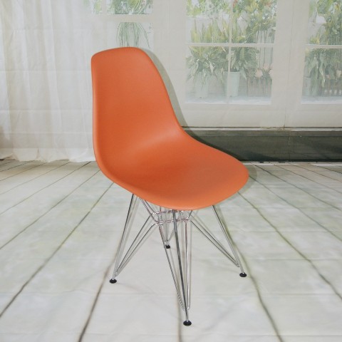 Mm-pc-016-orange Paris Tower Side Chair Chrome Leg Orange Pack Of 2