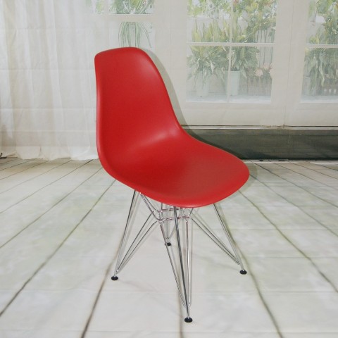 Mm-pc-016-red Paris Tower Side Chair Chrome Leg Red Pack Of 2