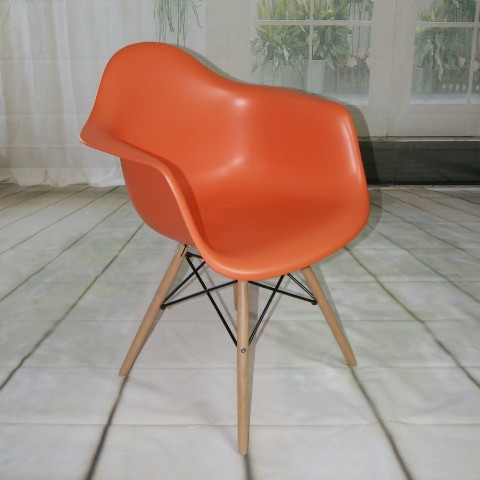 Mm-pc-018w-orange Paris Tower Arm Chair Wood Leg Orange Pack Of 2