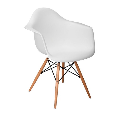 Mm-pc-018w-white Paris Tower Arm Chair Wood Leg White Pack Of 2