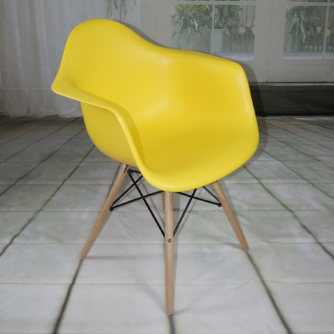 Mm-pc-018w-yellow Paris Tower Arm Chair Wood Leg Yellow Pack Of 2