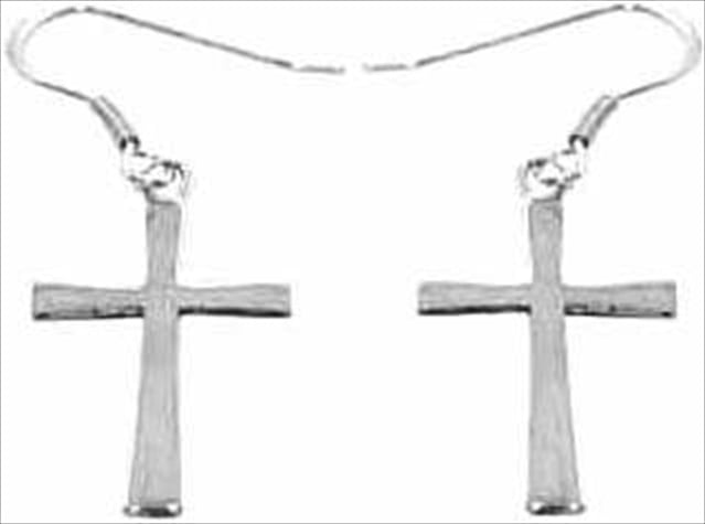 01509x Earring Cross Malta Style With French Hooks, Stainless Steel