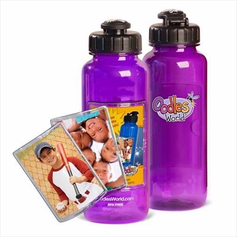 133593 Water Bottle 22 Oz With Fotoframe Purple